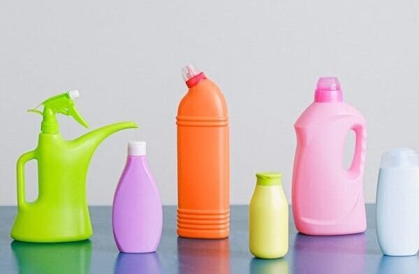 Composition of detergents on table